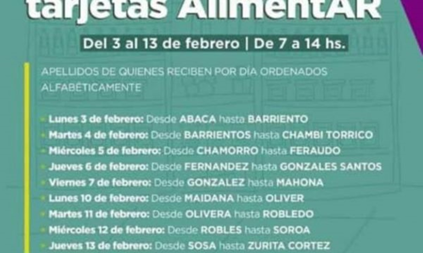 Comenzará la entrega de las Tarjetas "AlimentAR" en Florencio Varela.